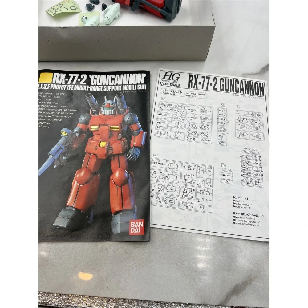 Bandai HG 1/144 RX-77-2 Guncannon Gundam Model Kit Action Figure 003 Red